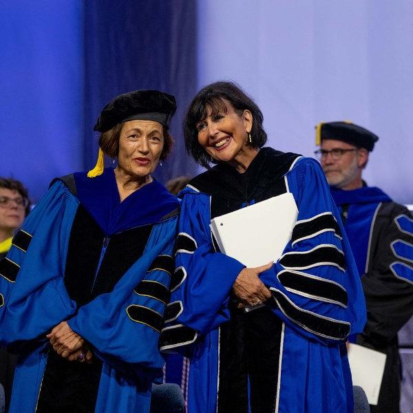 President Mantella and Provost Mili in academic regalia