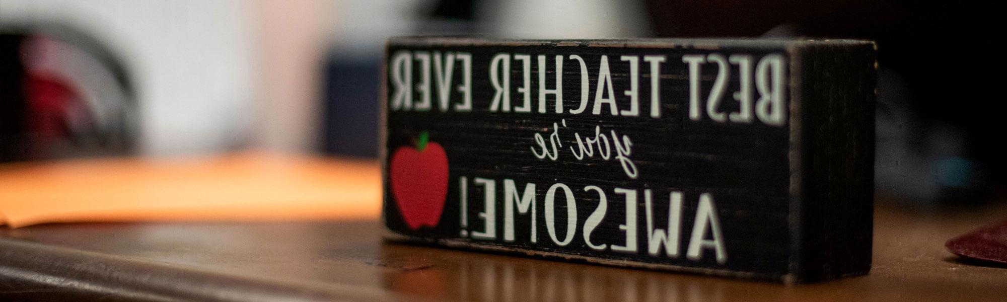 Teacher's desk.